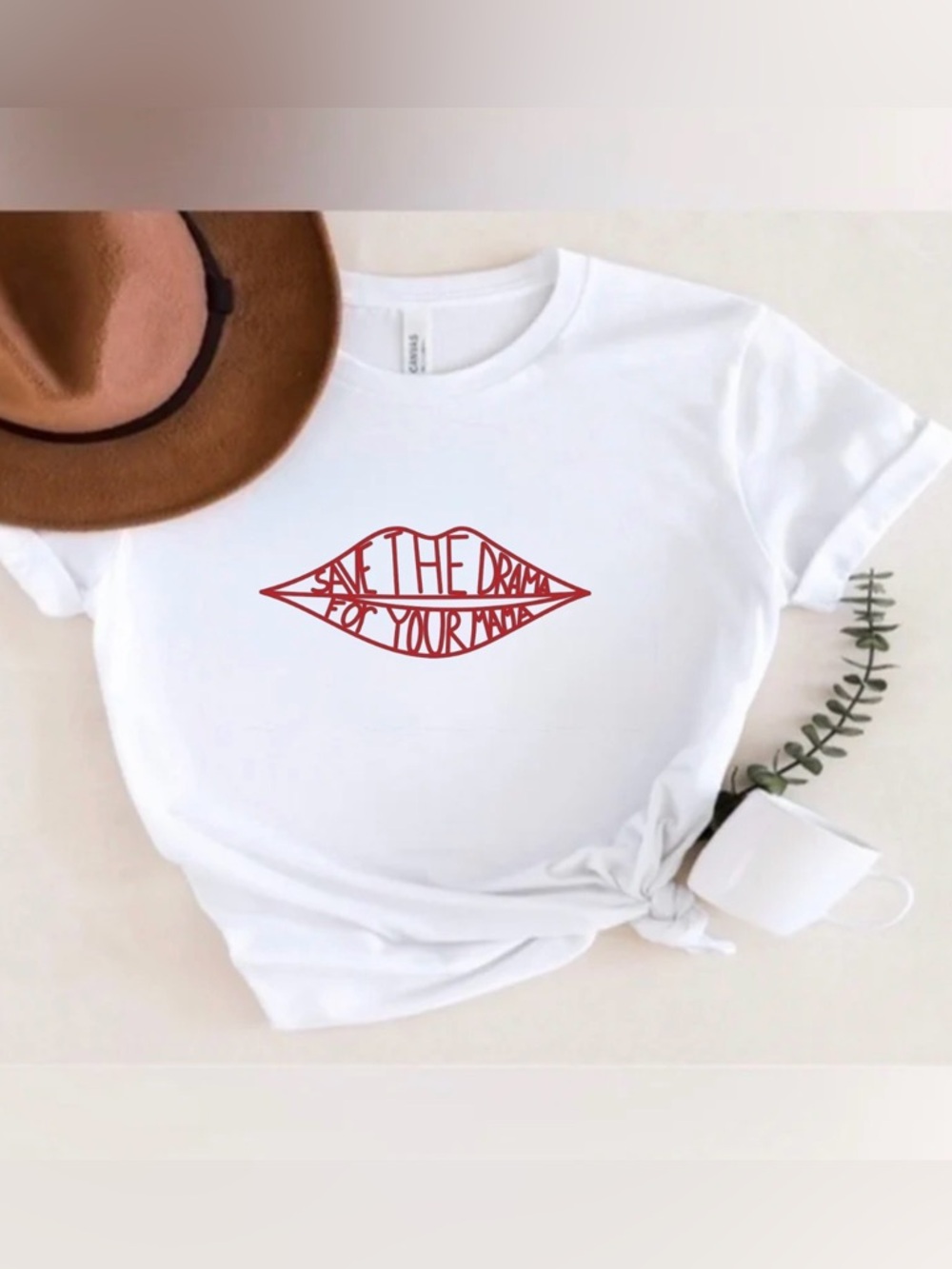 Save The Drama Shirt Lip Graphic Tee Cute Aesthetic Trendy Top